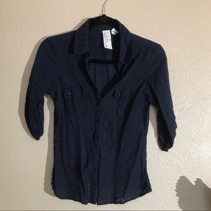 Navy Button Up
